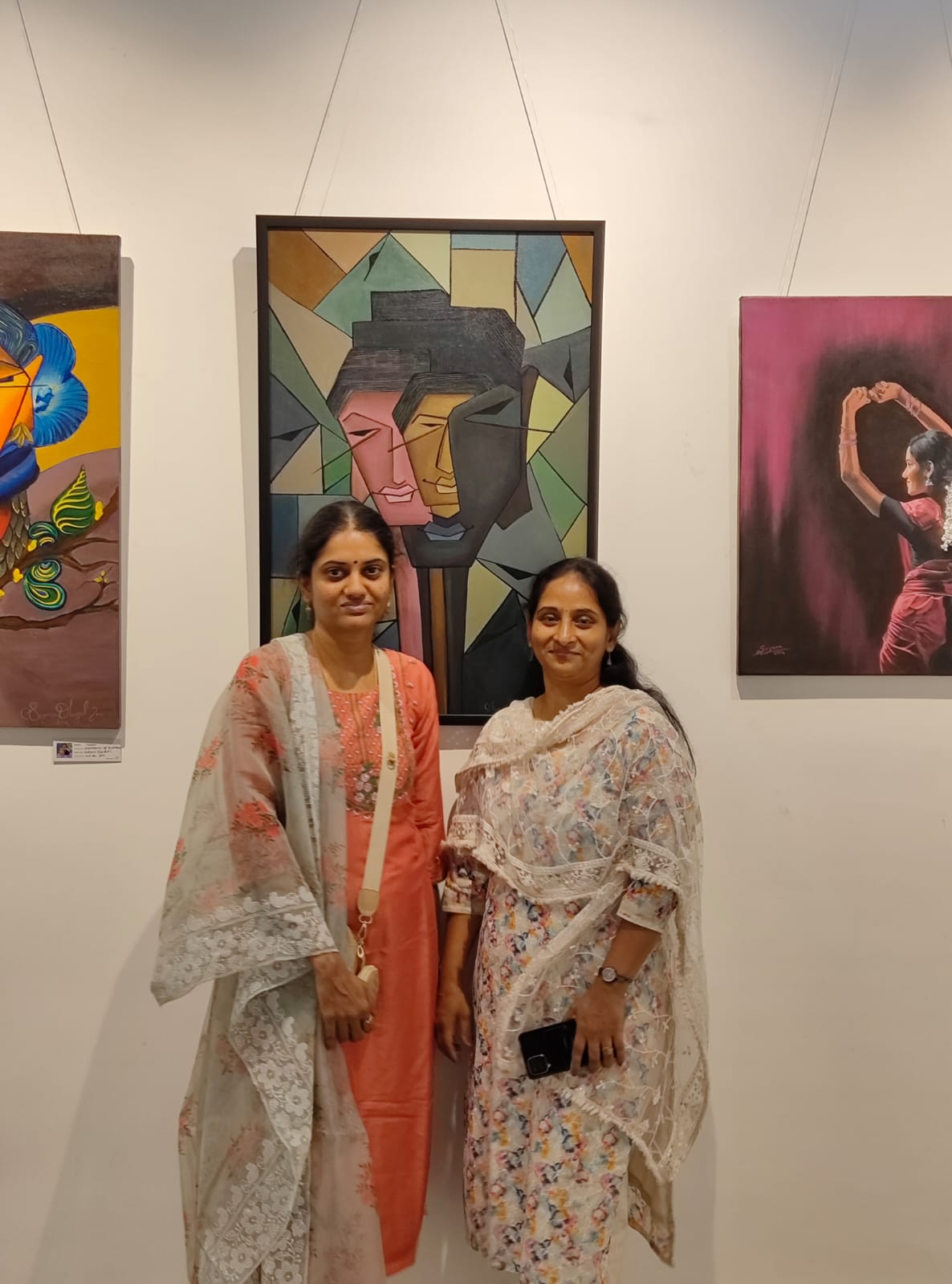 Art gallery interview during an exhibition event